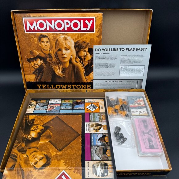 Yellowstone Monopoly Board Game Includes Custom Cards & Tokens Hasbro Open Box - Picture 2 of 4